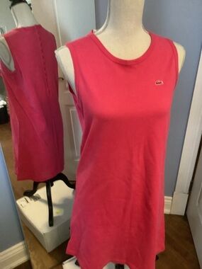 Lacoste Bright Pink Sleeveless Dress In Cotton